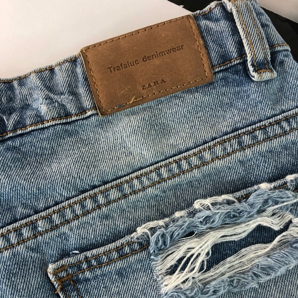 Zara denim cutoff shorts embroidered rose - Picture 5 of 8